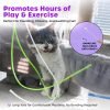 Interactive Cat Wand String Teaser Toy, 2024, Purple -   Toy with Triple-Tail Design, Durable Cotton & Rattle Sound - Ideal for Indoor Cats, Kitten Toy