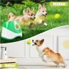 Automatic Ball Launcher for Dogs, Dog Ball Thrower Launcher with 15 Pcs Tennis Balls, 10-30 Ft Distance Settings Ball Launcher for Small Dogs, Dog Fetch Ball Thrower Green