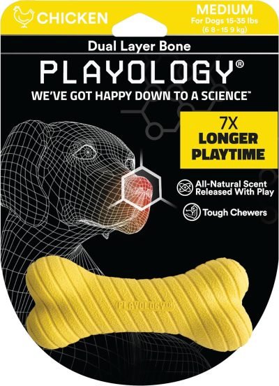 Layer Bone Toy for Large Dogs (35lbs & up) - Engaging All-Natural Sweet Potato Scented Durable Dog Chew Toy for Heavy Chewers - Easy to Clean - Interactive & Non-Toxic