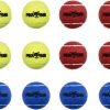 Dog Squeaky Tennis Balls for Pet Playing in 3 Sizes Premium Strong Dog & Puppy Balls for Training, Play, Exercise The Easiest Color for Dogs Red Yellow Blue (Medium-12pack)