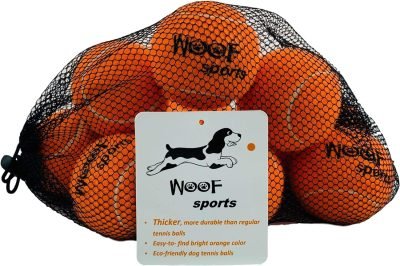 81uzgsw8epL._AC_SL1500 Dog Tennis Balls 12 Orange Tennis Balls for Dogs. Easy to Find! includes Carrying Bag. Medium Size Balls Fits Standard Ball Launchers