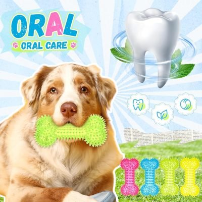 12 Pack Squeaky Dog Toy 6'' Bone Chew Toy Rubber Bone Toy Dogs Spiky Dog Toy for Medium and Large Dogs Teeth Cleaning and Training Aggressive Chewers, 4 Colors