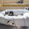 4 Ways Shuttled XL Cat Tunnel Bed for Indoor Cats Peekaboo Cat Cave Donut with Cool Mat