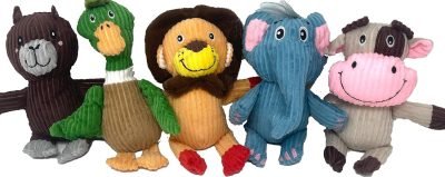 5 Pack Tough Layer Plush Dog Toys Assortment Value Bundle Dog Squeaky Toys Assortment Puppy Pet Mutt Dog Toy Dog Squeak Toy for Medium Large Dogs