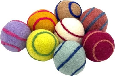 Wool Ball Cat Toys, Eco Friendly Safe for Cats Ferrets and Small Animals, Safe Pet Balls for Indoor and Outdoor Use, (Extra Lg - Spiral)