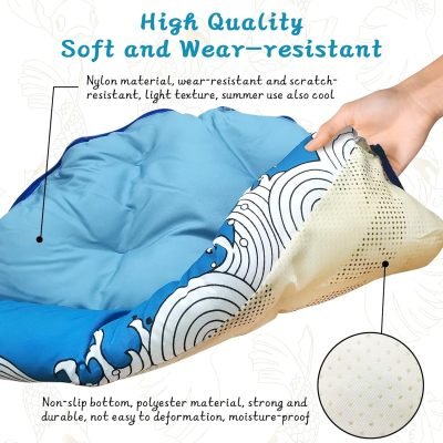 Cat Tunnel Bed for Indoor Cats 2-in-1 Cat Play Tunnel Bed Collapsible Cat Carpet Tunnel Washable Cat Tubes and Tunnels with Hanging Balls for Kitty Bunny Rabbit Puppy Ferret (Blue)