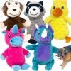 5 Pack Tough Plush Animal Dog Toys Assortment Value Bundle Dog Squeaky Toys Assortment Puppy Pet Mutt Dog Toy Dog Squeak Toy for Medium Large Dogs (5 Pack Dots)