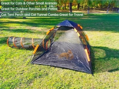 9117sfhvHKL._AC_SL1500 Portable Outdoor Cat Enclosures for Indoor Cats, 4-in-1 Large Cat Tent Outdoor with Tunnel for Cats and Other Pets