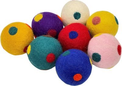 Wool Ball Cat Toys, Eco Friendly Safe for Cats Ferrets and Small Animals, Safe Pet Balls for Indoor and Outdoor Use, (Extra Lg - Spiral)