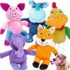 5 Pack Tough Plush Animal Dog Toys Assortment Value Bundle Dog Squeaky Toys Assortment Puppy Pet Mutt Dog Toy Dog Squeak Toy for Medium Large Dogs