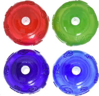 Dog Squeezz Ball Medium Assorted Colors Green, Red, Blue, Purple 4pk
