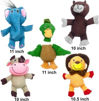 5 Pack Tough Layer Plush Dog Toys Assortment Value Bundle Dog Squeaky Toys Assortment Puppy Pet Mutt Dog Toy Dog Squeak Toy for Medium Large Dogs