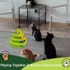 Cat Toy Roller,3 Levels Tower with Six Multiple Balls Cat Turntable Toy,Funny Interactive Cat Toys for Indoor,Funny Puzzle Toy for Kitten Pet Cats,Do Exercise&Play Game (Yellow-Green)