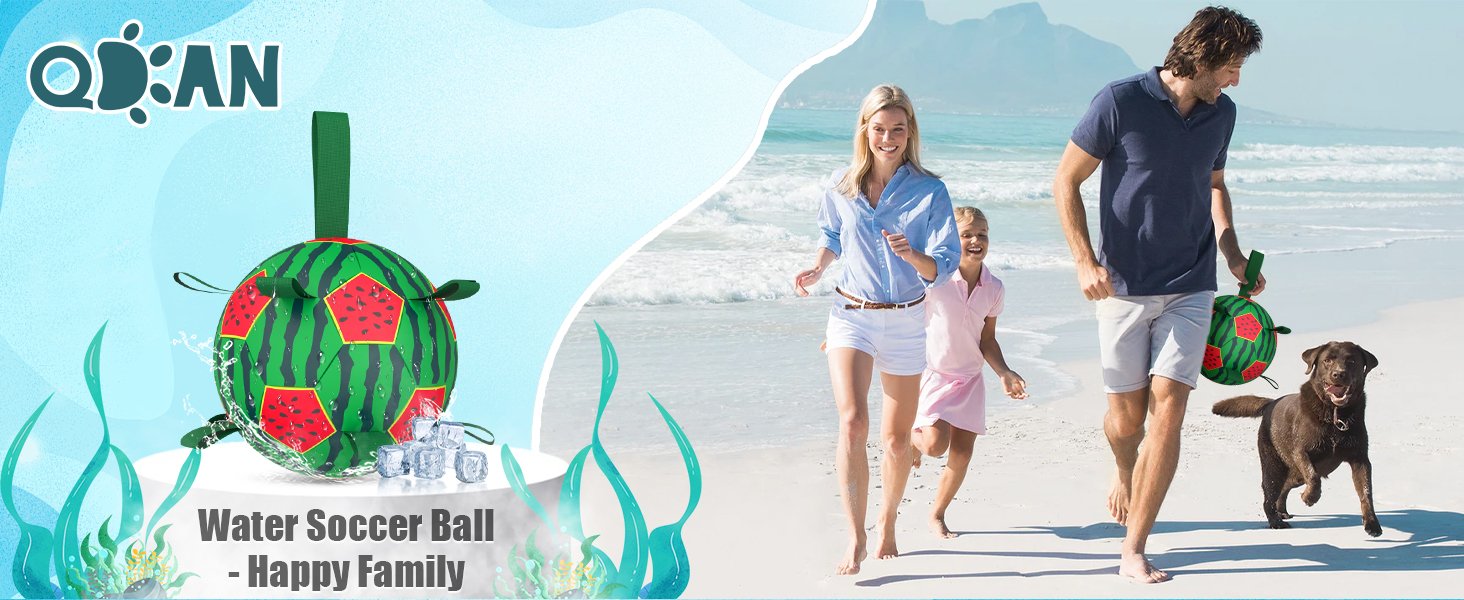 dog water soccer ball with family