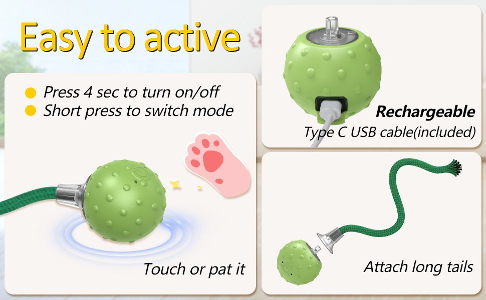 rechargeable cat toy high energy 